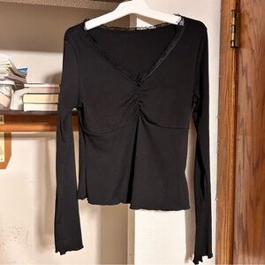 lacy black long sleeve top